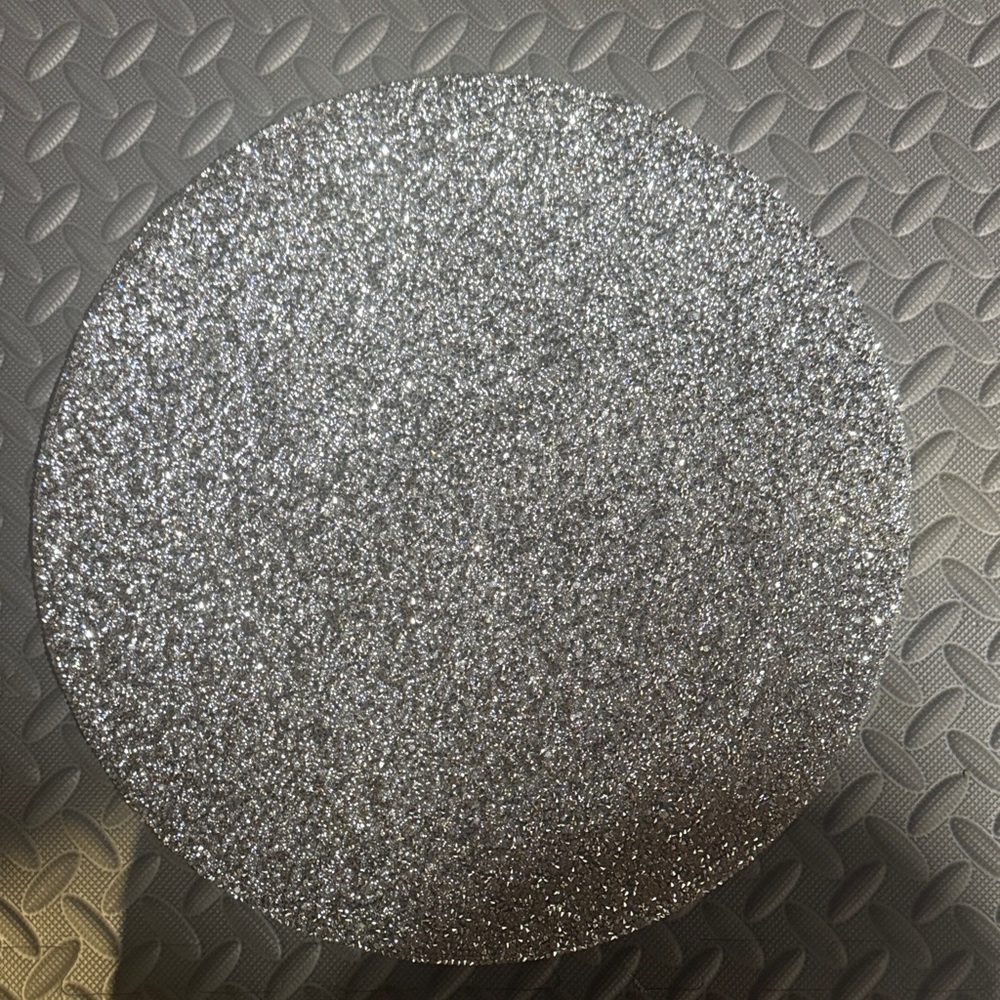 Silver Glitter Round Charger/Placemat set of 2